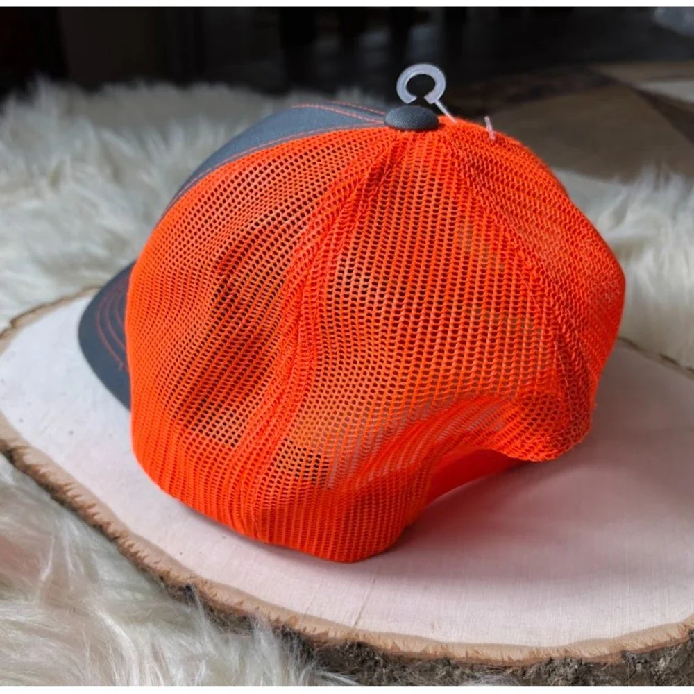 Pacific Headwear Snapback Hat Orange Gray Deer Hunting Outdoor Adjustable‎ NWOT